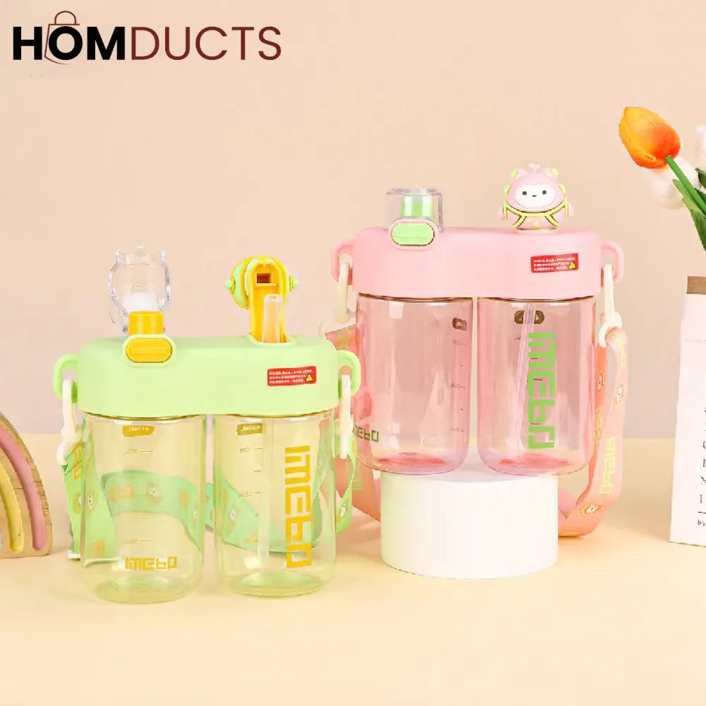 Leak-Proof Kids Sippy Cup with High Capacity - BPA-Free & Portable Cartoon Design