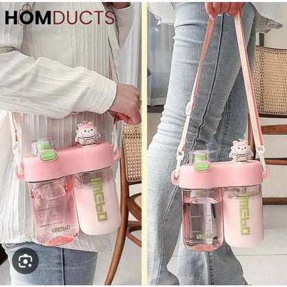Leak-Proof Kids Sippy Cup with High Capacity - BPA-Free & Portable Cartoon Design