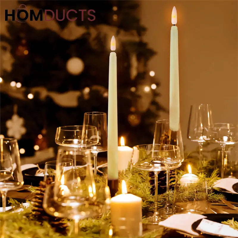 LED Twisted Taper Candle – 1pc Flameless Ivory Candle with Realistic Warm Glow