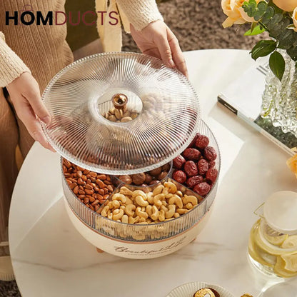 Light Luxury Rotating Sealed Dry Fruit Dish
