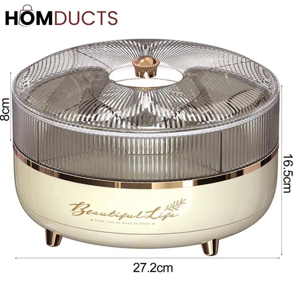 Light Luxury Rotating Sealed Dry Fruit Dish