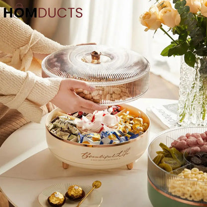 Light Luxury Rotating Sealed Dry Fruit Dish