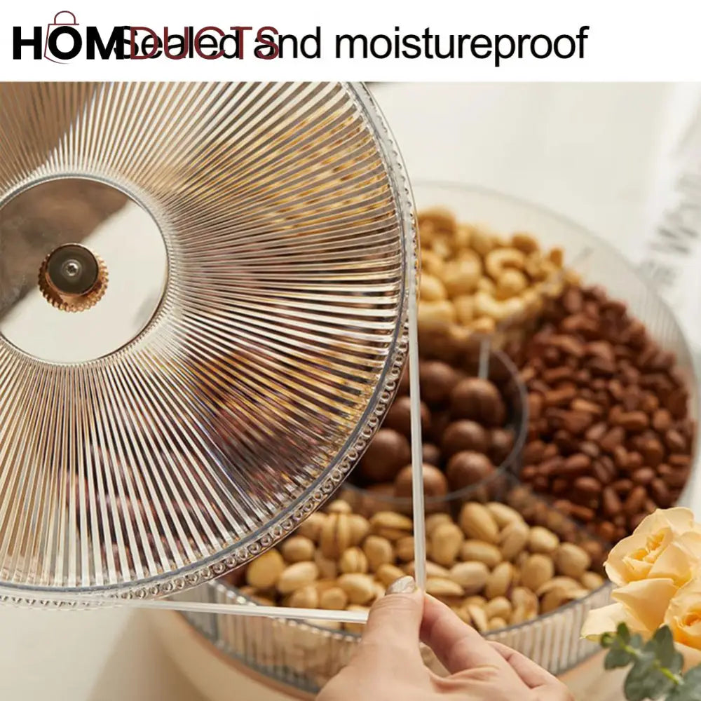 Light Luxury Rotating Sealed Dry Fruit Dish