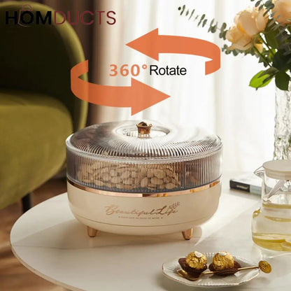 Light Luxury Rotating Sealed Dry Fruit Dish