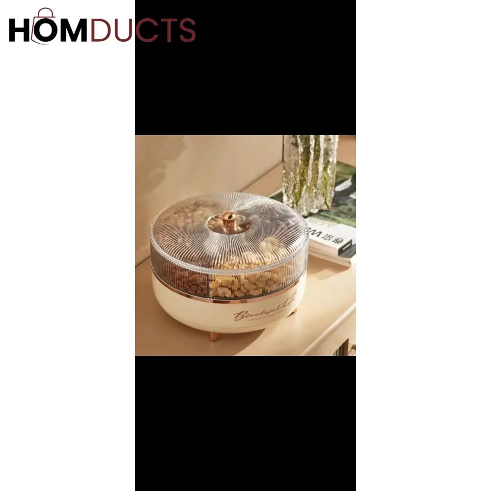 Light Luxury Rotating Sealed Dry Fruit Dish