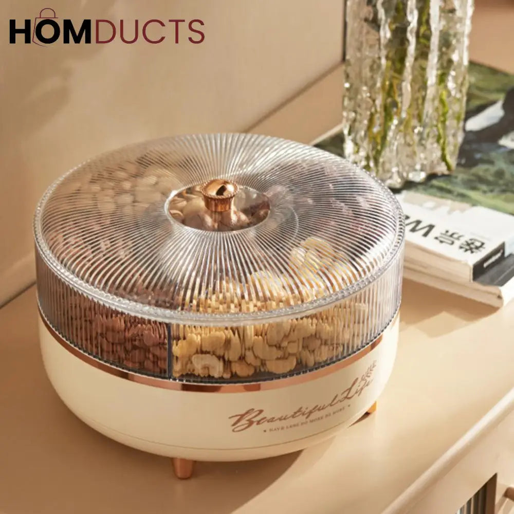 Light Luxury Rotating Sealed Dry Fruit Dish