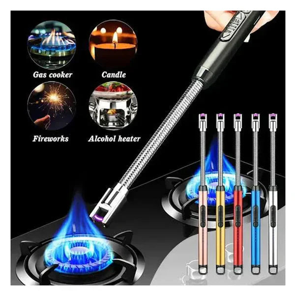 Premium USB Rechargeable Electric Arc Lighter, Flameless Plasma BBQ and Kitchen Lighter with 360° Rotation
