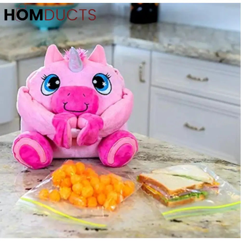Lunch Pets Plush Kids’ Lunch Box – Cute & Insulated Animal-Shaped Bag