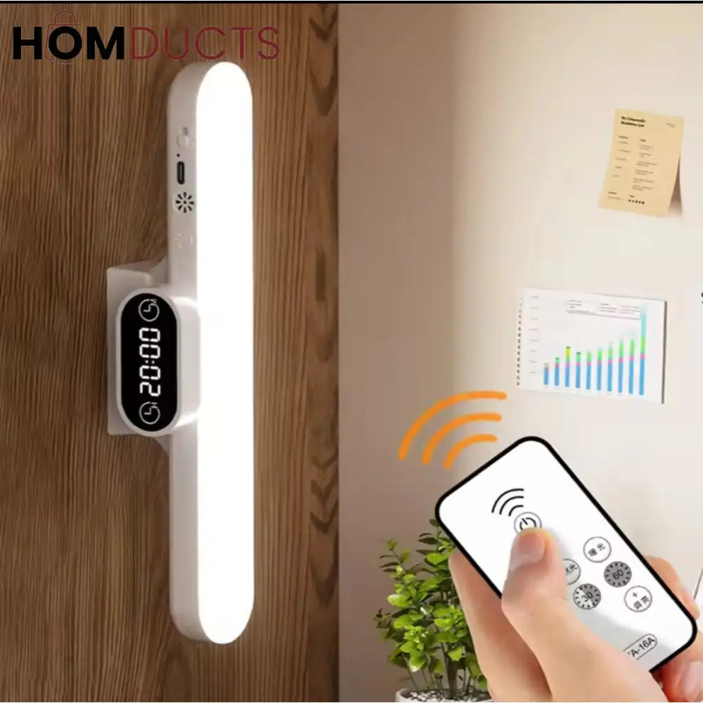 LuxeGlow LED Desk Lamp with Digital Clock – Minimalist Rechargeable Study & Work Light