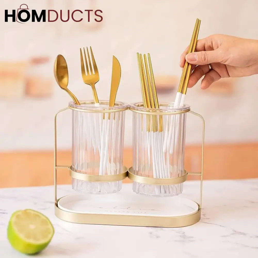 Luxury 2 Grid Cutlery Holder