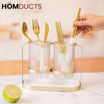 Luxury 2 Grid Cutlery Holder