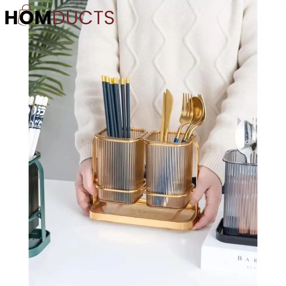 Luxury 2 Grid Cutlery Holder