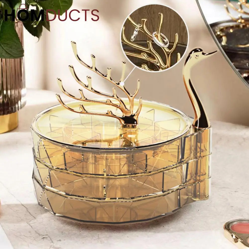 Luxury 3 Layer Swan Jewelery Organizer