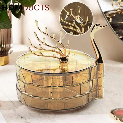Luxury 3 Layer Swan Jewelery Organizer