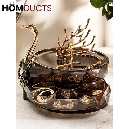 Luxury 3 Layer Swan Jewelery Organizer