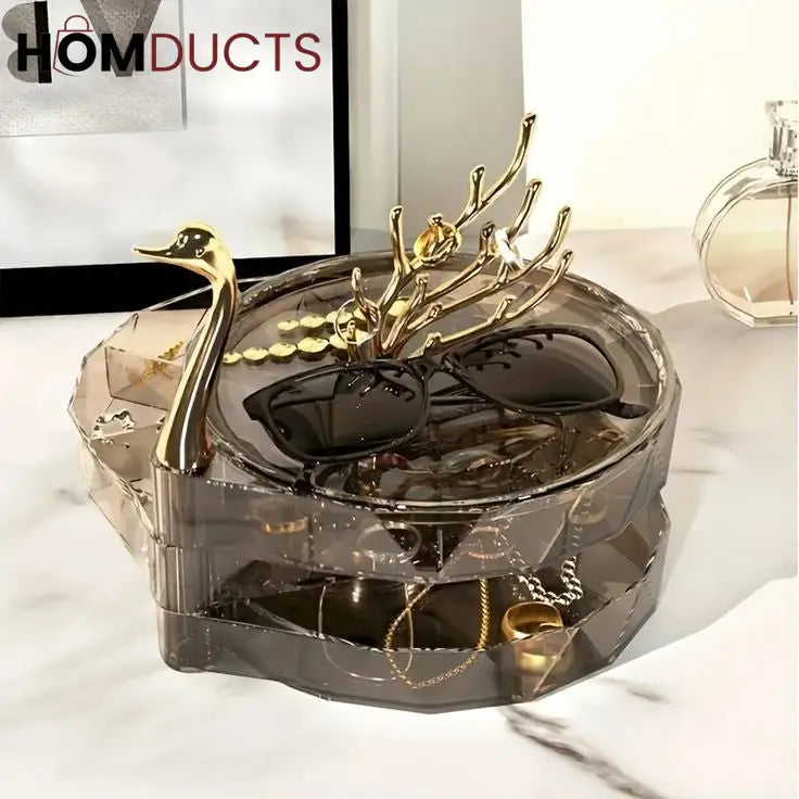 Luxury 3 Layer Swan Jewelery Organizer