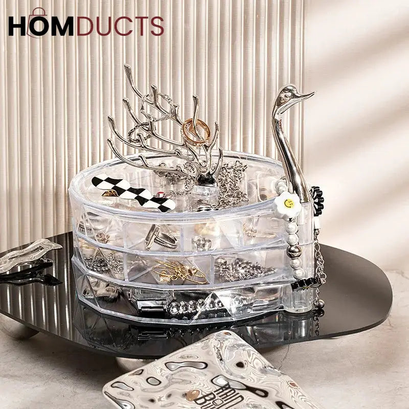 Luxury 3 Layer Swan Jewelery Organizer