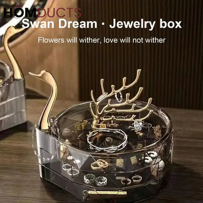Luxury 3 Layer Swan Jewelery Organizer