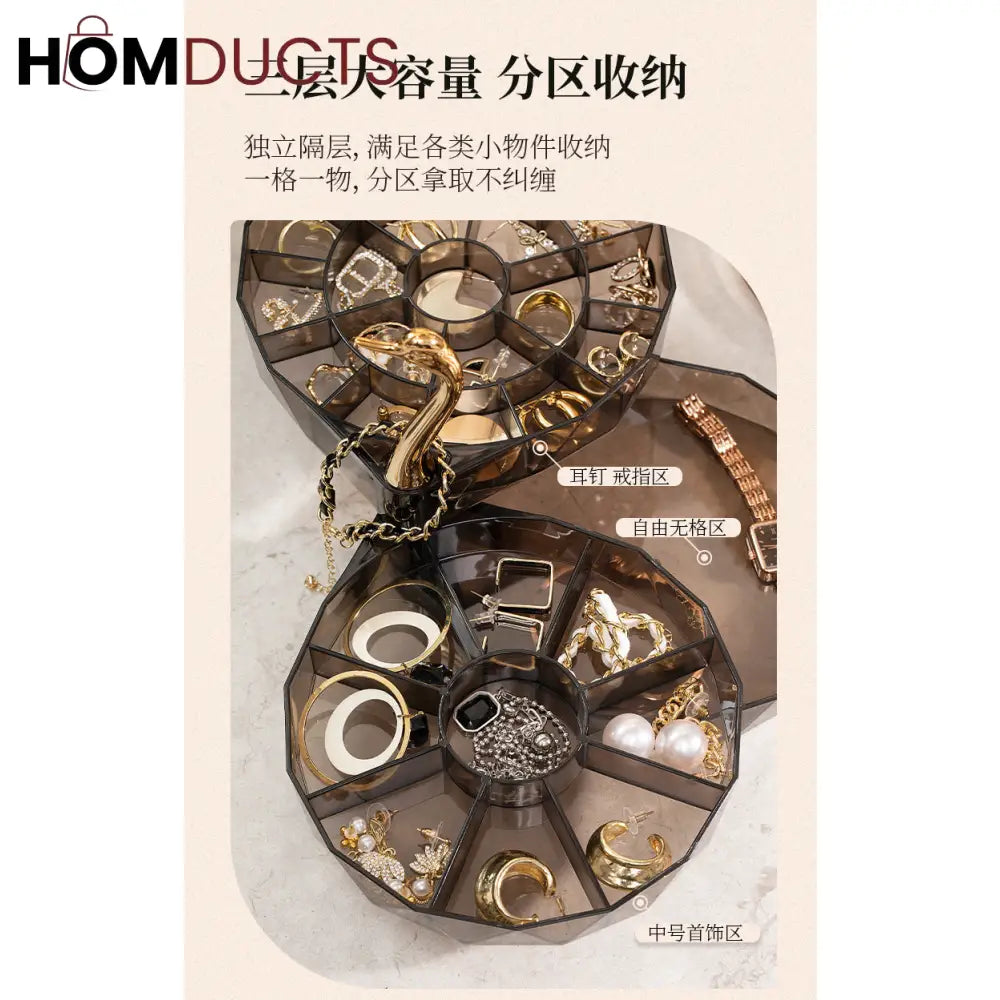 Luxury 3 Layer Swan Jewelery Organizer