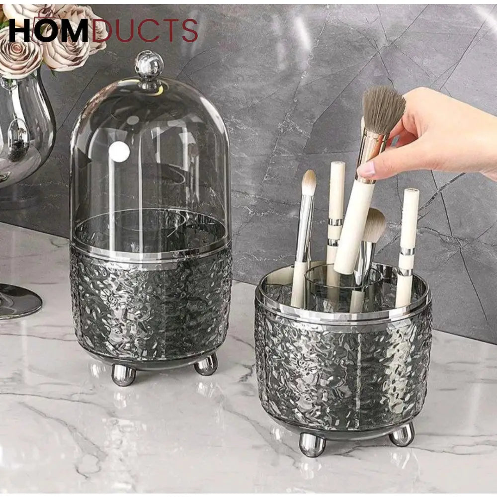 Luxury Clear Makeup Brush Holder With Lid