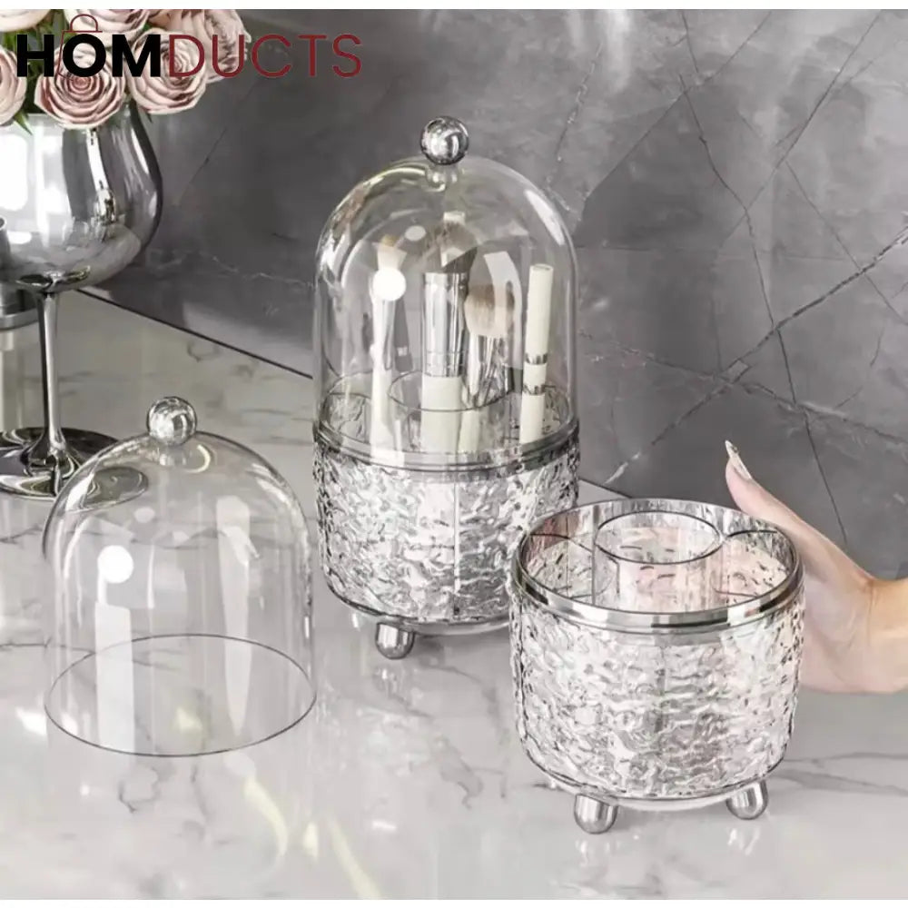 Luxury Clear Makeup Brush Holder With Lid