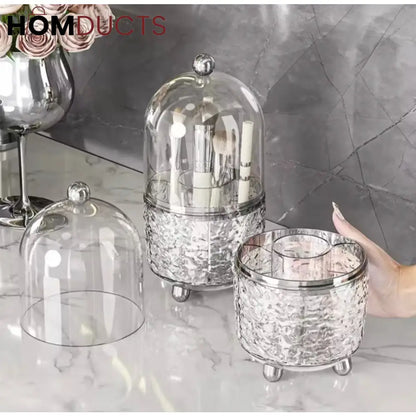 Luxury Clear Makeup Brush Holder With Lid