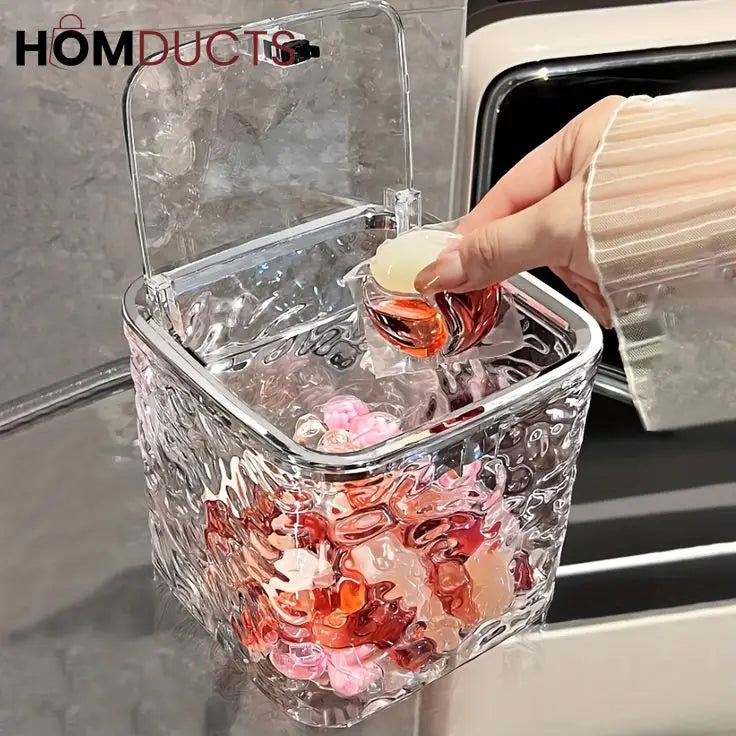 Luxury Clear Textured Tissue Storage Box with Lid – Elegant Acrylic Dispenser for Wet Wipes & Napkins