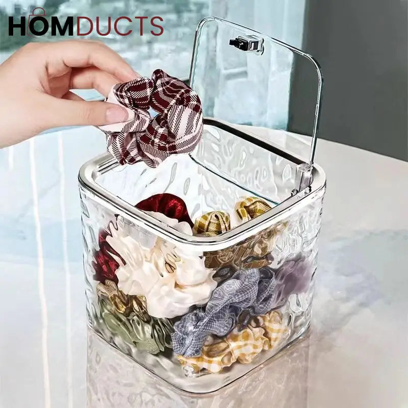 Luxury Clear Textured Tissue Storage Box with Lid – Elegant Acrylic Dispenser for Wet Wipes & Napkins