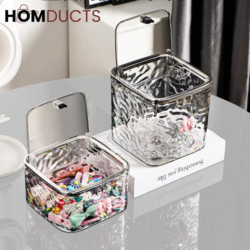 Luxury Clear Textured Tissue Storage Box with Lid – Elegant Acrylic Dispenser for Wet Wipes & Napkins