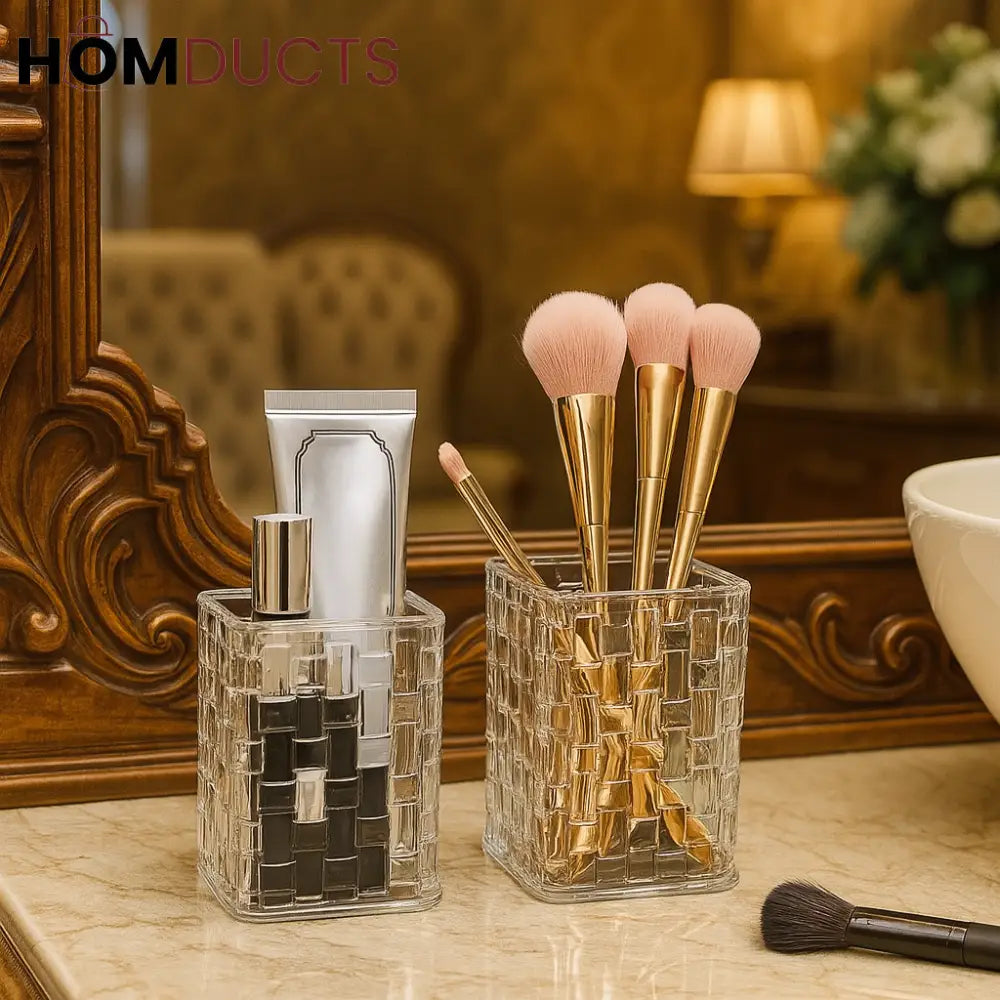 Luxury Crystal Makeup Brush & Cosmetic Organizer –