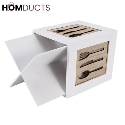 Luxury Cutlery Holder Organizer – Elegant Tableware Storage Box for Spoons, Forks & Knives
