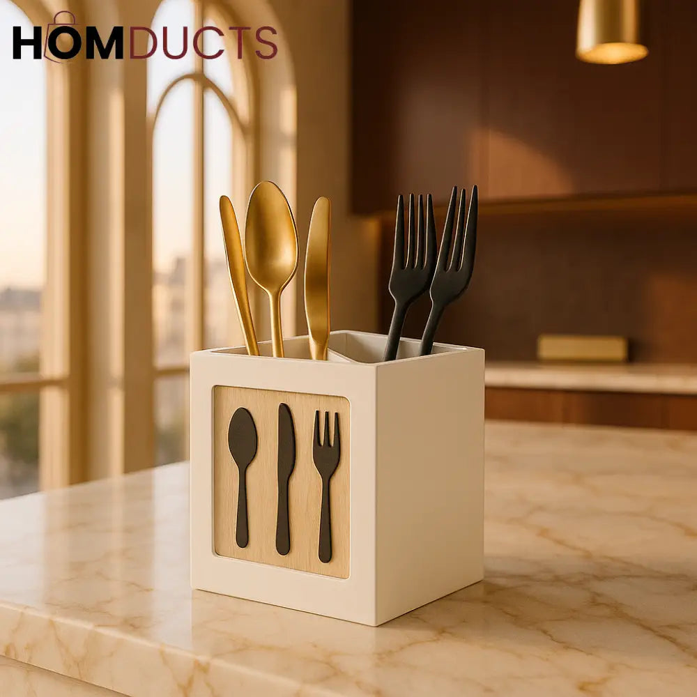 Luxury Cutlery Holder Organizer – Elegant Tableware Storage Box for Spoons, Forks & Knives