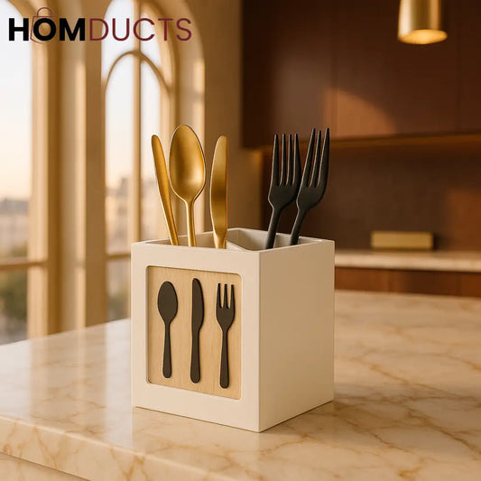Luxury Cutlery Holder Organizer – Elegant Tableware Storage Box for Spoons, Forks & Knives