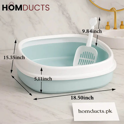 Luxury Foldable Cat Litter Box with Scoop – Easy Clean, Space-Saving Design