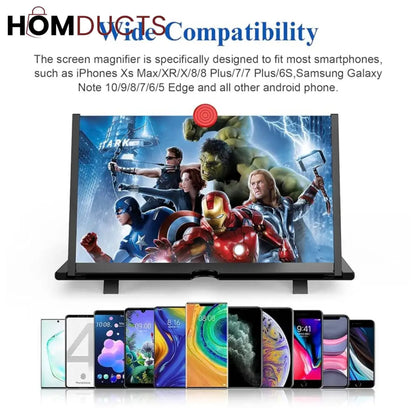 Luxury HD Smartphone Screen Magnifier – Portable 3D Phone Projector Stand