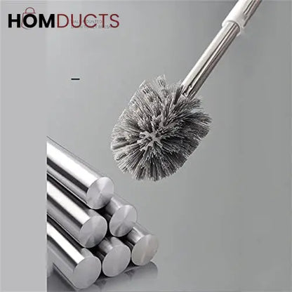 Luxury Soft Bristle Toilet Brush with Elegant Floor Stand Holder - Deep Bathroom Cleaning Tool