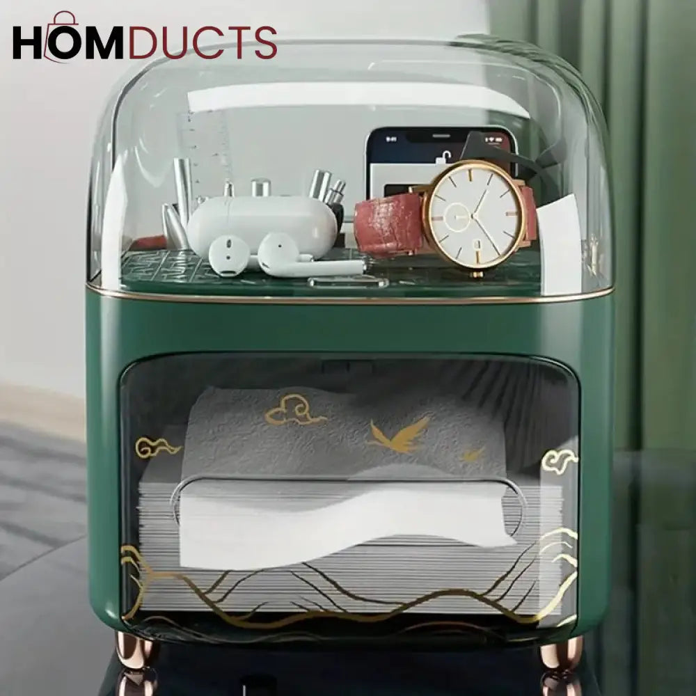 Luxury Tissue Box With Cosmetic Organizer