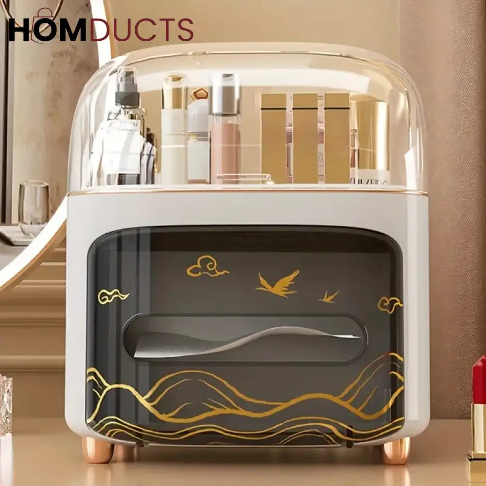 Luxury Tissue Box With Cosmetic Organizer