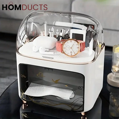 Luxury Tissue Box With Cosmetic Organizer