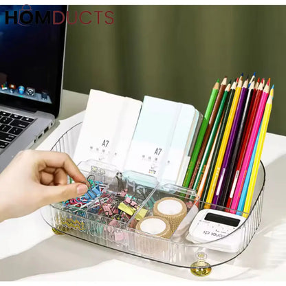 Luxury Transparent Makeup Perfume Organizer with Stand - Large Capacity Anti-Slip Countertop Storage