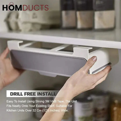 Luxury Under-Shelf Storage Rack – Space-Saving Kitchen & Pantry Organizer With Six Bottles