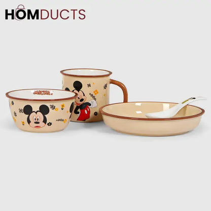 Magical Mickey Mouse Ceramic Dinnerware Set (4-Piece)