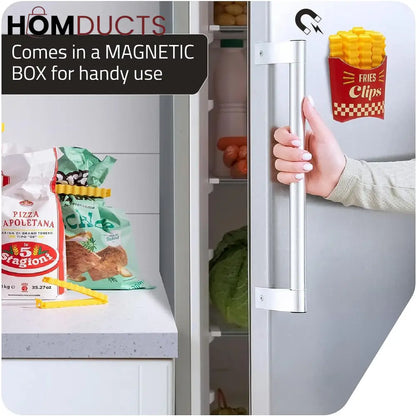 Magnetic French Fries Style Food Sealing Clips (12pcs)