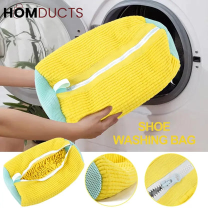 Microfiber Shoe Wash Bag for Washing Machine – Protective Sneaker Laundry Bag with Zipper and Cushion Padding(Pair)