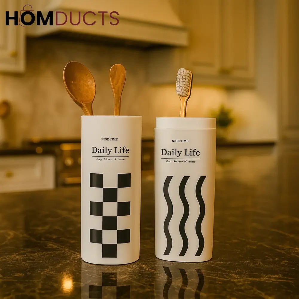 Minimalist Toothbrush & Utensil Holder – Daily Life Kitchen & Bathroom Organizer
