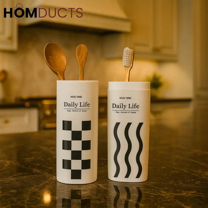 Minimalist Toothbrush & Utensil Holder – Daily Life Kitchen & Bathroom Organizer