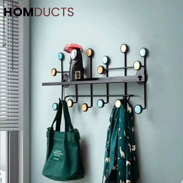 Modern Style Wall Shelf With Hooks