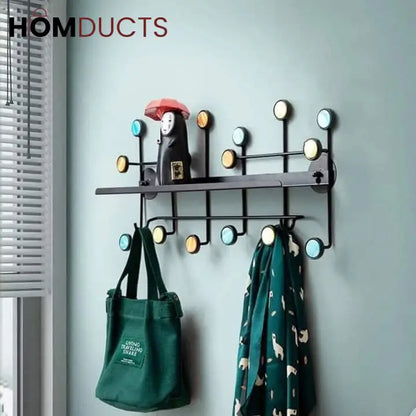 Modern Style Wall Shelf With Hooks