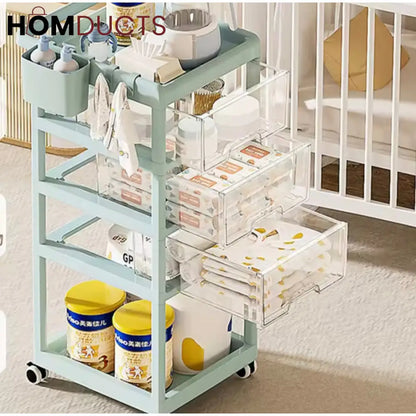 Multi Drawer Baby Supplies And Multipurpose Trolley