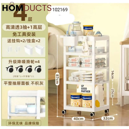 Multi Drawer Baby Supplies And Multipurpose Trolley
